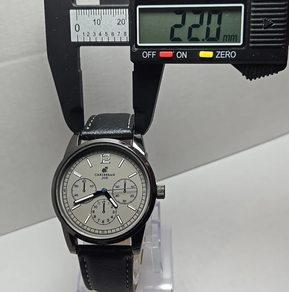 Caribbean Joe Faux Chronograph Quartz Watch CJ7110GU New Battery